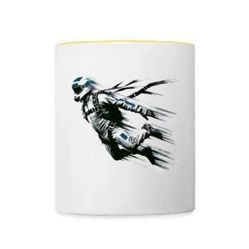 Parachutiste Jumping Style Graffiti - Mug contrasté - blanc/jaune - Devant