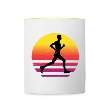 Race Cross Country Running Running Fitness - Contrasting Mug - white/yellow - Front