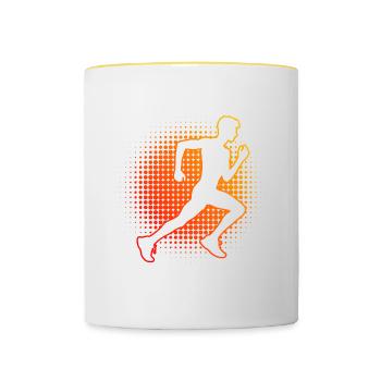 Women's Race Jogging Running Fitness Running - Contrasting Mug - white/yellow - Front
