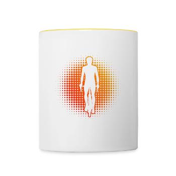 Vélo VTT Vélo VTT Cyclisme Cyclisme - Mug contrasté - blanc/jaune - Devant