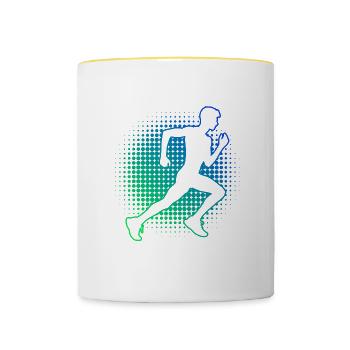 Running Jogging Women's Cross Country Running - Contrasting Mug - white/yellow - Front