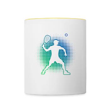 Jeux de pickleball Jeux de racquetball Pickleball - Mug contrasté - blanc/jaune - Devant