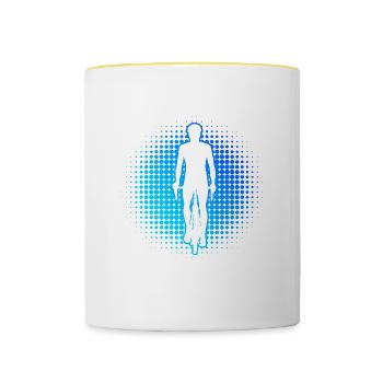 Bicycle Cycling Mountain biking Cycling - Contrasting Mug - white/yellow - Front