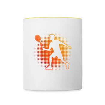 Men's Women's Badminton Players Squash Badminton - Contrasting Mug - white/yellow - Front