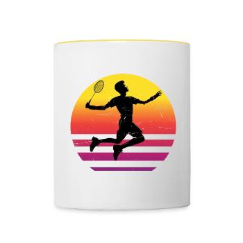 Badminton Women Badminton Players Squash Badminton - Contrasting Mug - white/yellow - Front