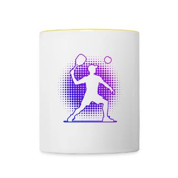 Pickleball Racquetball Men's Pickleball - Contrasting Mug - white/yellow - Front