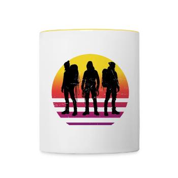 Grimpeur Femmes Hommes Escalade Grimpeur - Mug contrasté - blanc/jaune - Devant