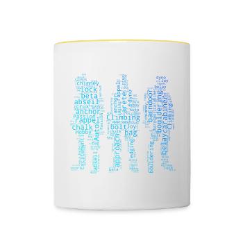Escalade Hommes Bloc Femmes Grimpeur de bloc - Mug contrasté - blanc/jaune - Devant