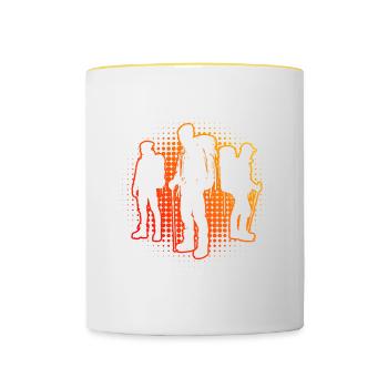 Bloc Escalade de bloc Grimpeur Escalade - Mug contrasté - blanc/jaune - Devant