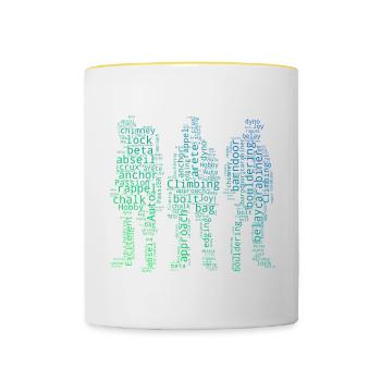 Grimpeur Homme Grimpeur Bloc Grimpeur Femme - Mug contrasté - blanc/jaune - Devant