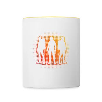 Bloc Grimpeur Bloc Escalade Hommes - Mug contrasté - blanc/jaune - Devant