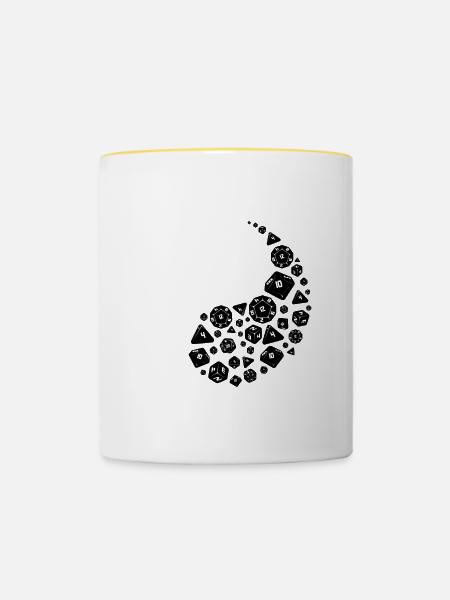 Dice Yin Yang - Tasse zweifarbig - Weiß/Gelb