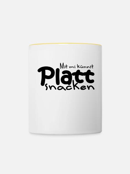 Platt snacken 2 - Tasse zweifarbig - Weiß/Gelb