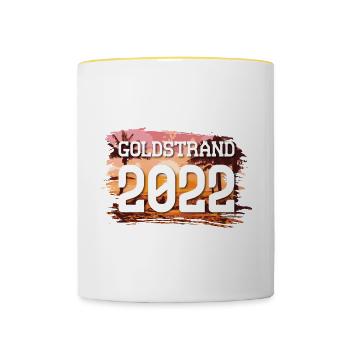 Goldstrand 2022 - Tasse zweifarbig - Weiß/Gelb - Vorne
