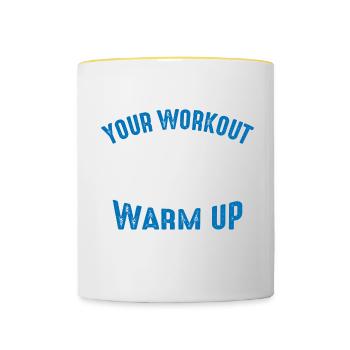 Motif de triathlon pour triathlètes - Mug contrasté - blanc/jaune - Devant