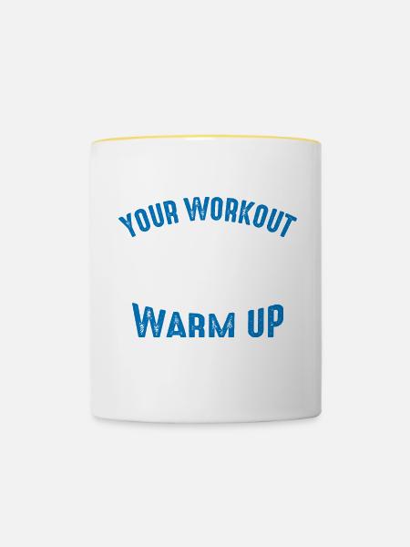 Motif de triathlon pour triathlètes - Mug contrasté - blanc/jaune