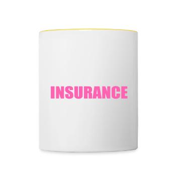Assurance Queen Assureur Cadeau - Mug contrasté - blanc/jaune - Devant