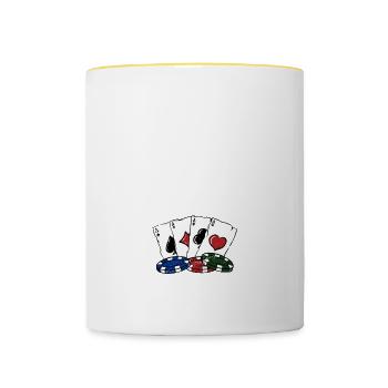Argent de Inept Opponentss Poker Gambler Poker - Mug contrasté - blanc/jaune - Devant
