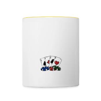 Je t’appellerai et je t’élèverai Poker Casino - Mug contrasté - blanc/jaune - Devant