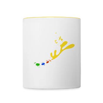 Maler Handwerker Beruf Spruch Geschenk - Tasse zweifarbig - Weiß/Gelb - Vorne