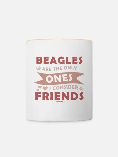 Beagle britischer Jagdhund - Tasse zweifarbig - Weiß/Gelb