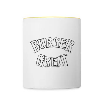 Rendre Burger génial à nouveau - Mug contrasté - blanc/jaune - Devant