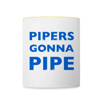 Scotland Bagpipe Bagpipe Musician Gift - Mug contrasté - blanc/jaune - Devant