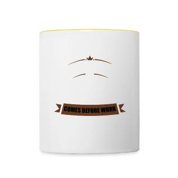 Le seul endroit où le succès passe avant le travail 4 - Mug contrasté - blanc/jaune - Devant