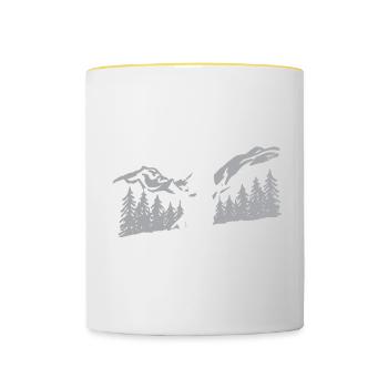 Alpenüberquerung Für Alpenüberquerer Wanderin Wand - Tasse zweifarbig - Weiß/Gelb - Vorne