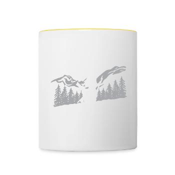 Alpenüberquerung Für Alpenüberquerer Wanderin Wand - Tasse zweifarbig - Weiß/Gelb - Vorne
