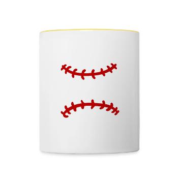 Crying In Softball Is Ridiculous 2 - Contrasting Mug - white/yellow - Front