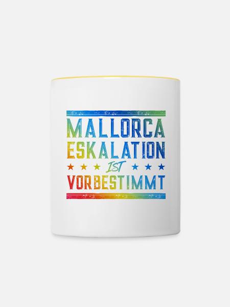 Mallorca Eskalation - Tasse zweifarbig - Weiß/Gelb