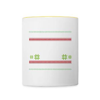 Dear Santa My Brother Did It Funny Ugly Christmas - Contrasting Mug - white/yellow - Front