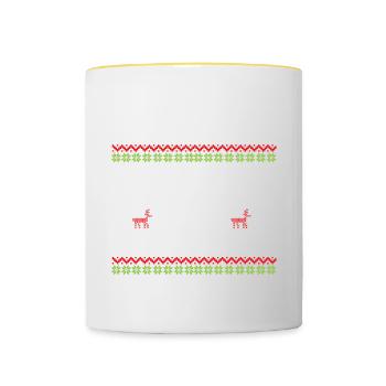 Dear Santa My Girlfriend Did It Ugly Christmas - Contrasting Mug - white/yellow - Front