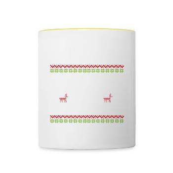 Dear Santa My Sister Did It Ugly Christmas - Tasse zweifarbig - Weiß/Gelb - Vorne