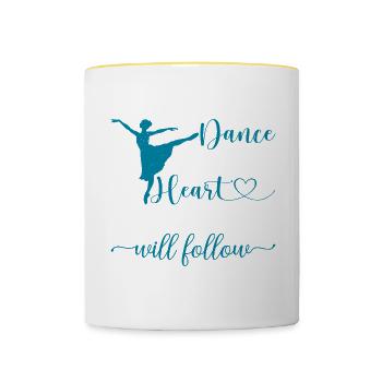 Danse avec ton cœur et tes pieds suivront 16 - Mug contrasté - blanc/jaune - Devant