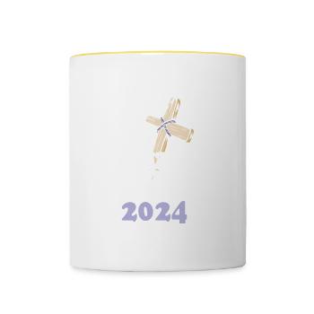 Baptized In Christ 2024 Religious Christian - Tasse zweifarbig - Weiß/Gelb - Vorne