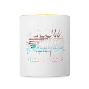 Slow Runners Club 9 - Tasse zweifarbig - Weiß/Gelb - Vorne