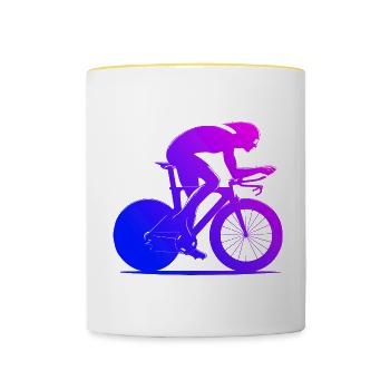 Women's Road Bike Road Bike Road Bike Road Bike - Contrasting Mug - white/yellow - Front