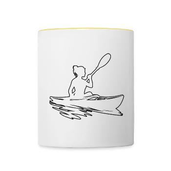 Men's Kayak Canoe Kayaking Kayak Women - Contrasting Mug - white/yellow - Front