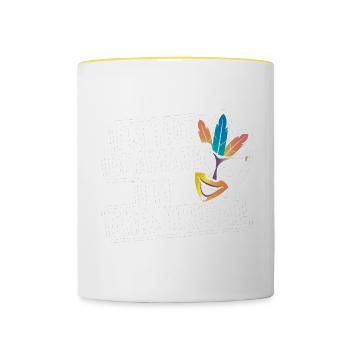 Je ne suis pas dramatique, je suis théâtral 55 - Mug contrasté - blanc/jaune - Devant