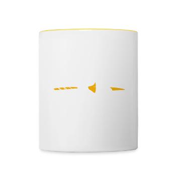 Yes, that must be so loud trumpet - Contrasting Mug - white/yellow - Front