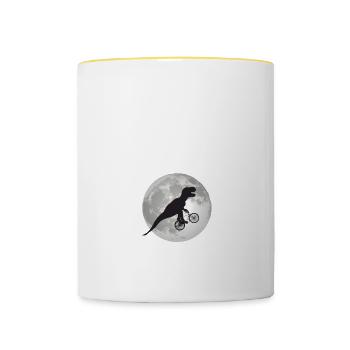 JULIAN - Beautiful boy name with dinosaur - Contrasting Mug - white/yellow - Front