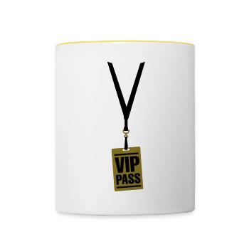VIP pass - Contrasting Mug - white/yellow - Front