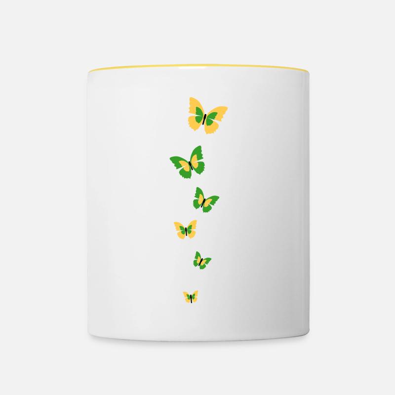 butterfly - Contrasting Mug - white/yellow