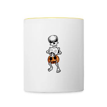 Drôle de squelette Personne humoristique Poison - Mug contrasté - blanc/jaune - Devant