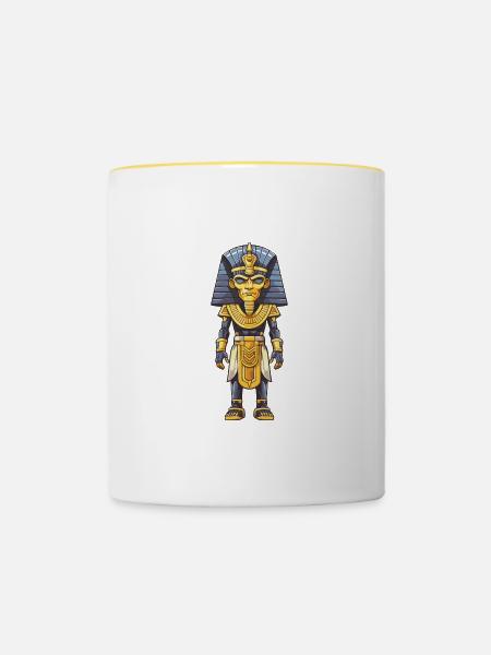 Pharao Comic - Tasse zweifarbig - Weiß/Gelb