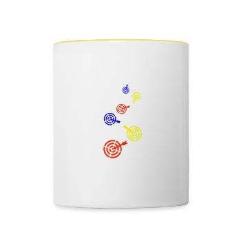 Darts Symbol - Contrasting Mug - white/yellow - Front