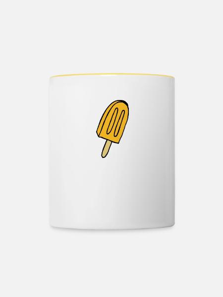 Eis - Tasse zweifarbig - Weiß/Gelb