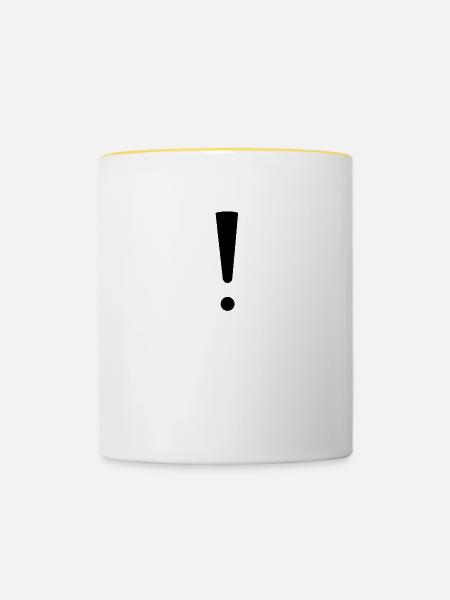Ausrufezeichen - Tasse zweifarbig - Weiß/Gelb